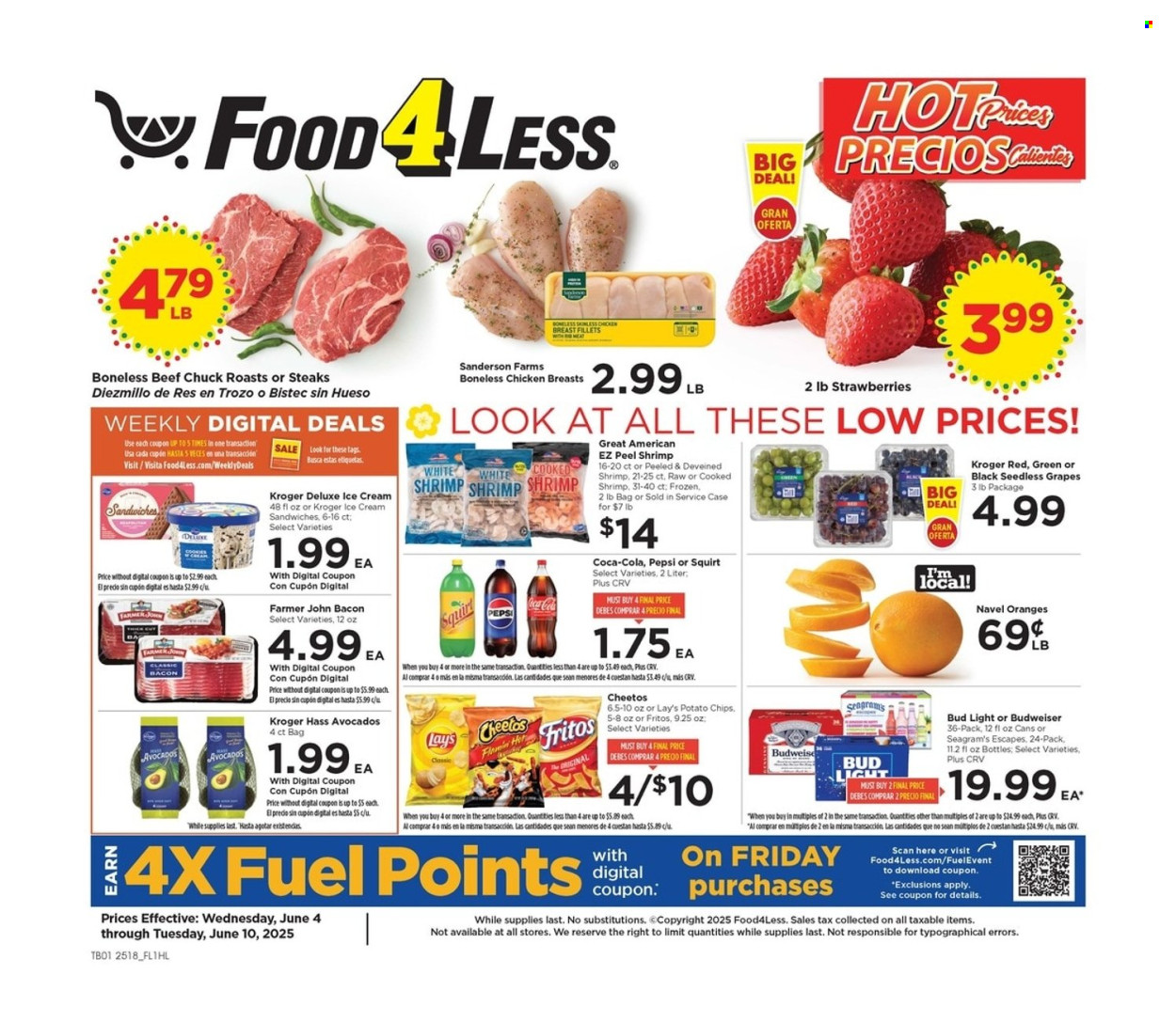 Food 4 Less ad - 06/04/2025 - 06/10/2025. Page 1