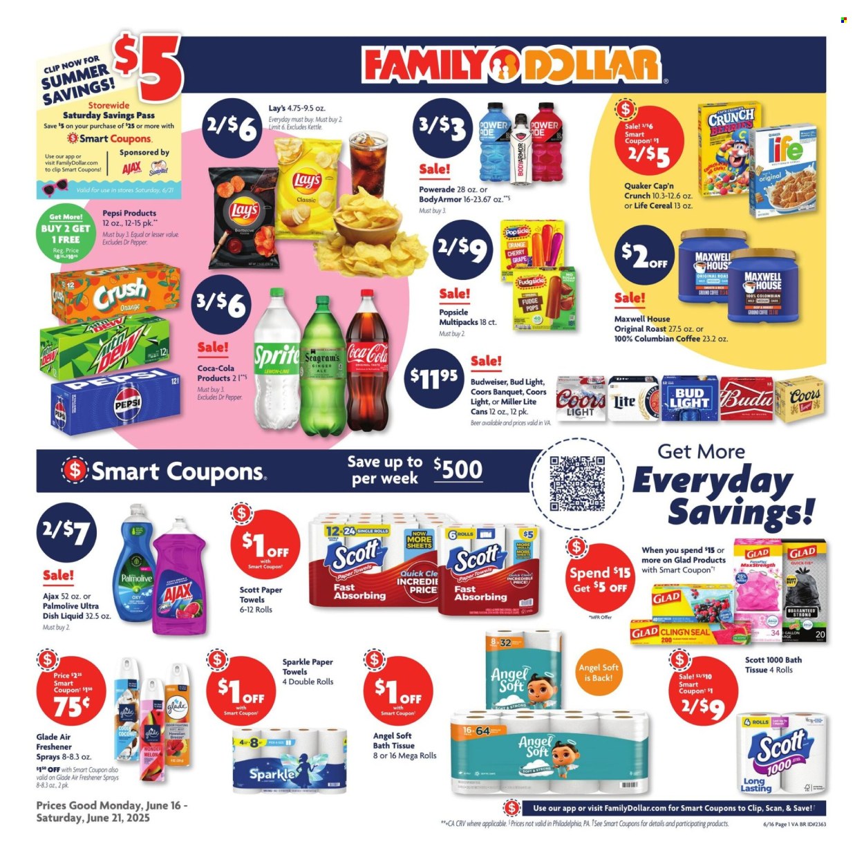 Family Dollar ad - 06/16/2025 - 06/21/2025. Page 1