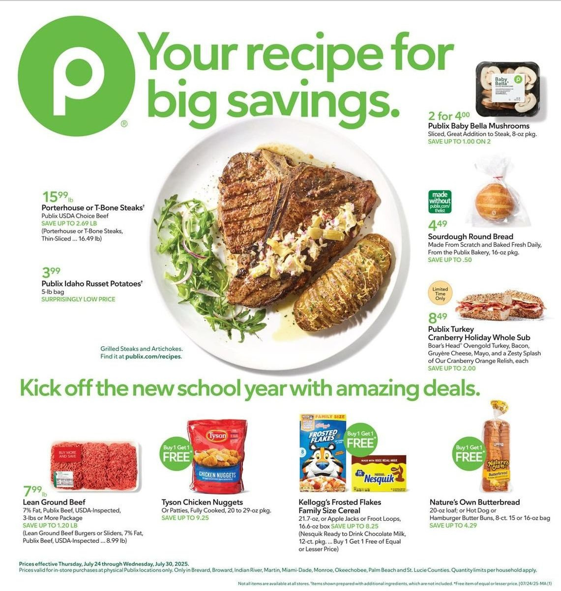 Publix ad - 07/23/2025 - 07/29/2025. Page 1