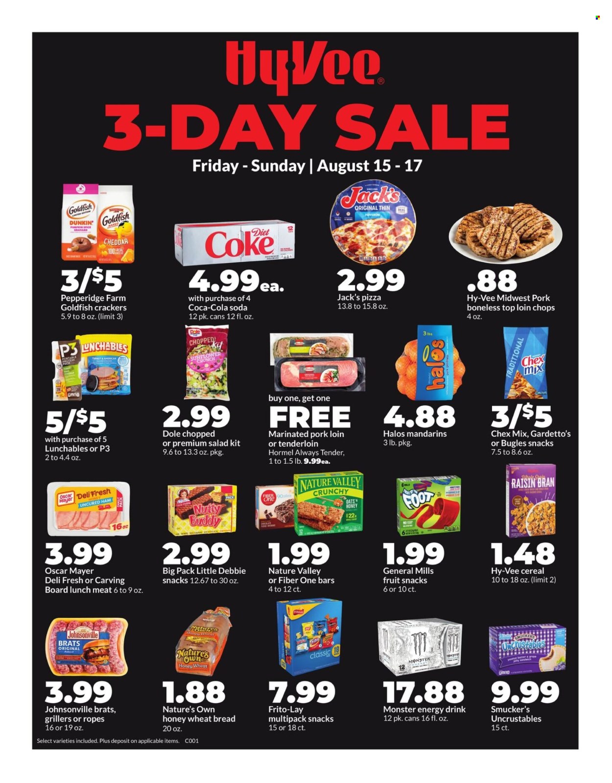 Hy-Vee ad - 08/15/2025 - 08/17/2025. Page 1