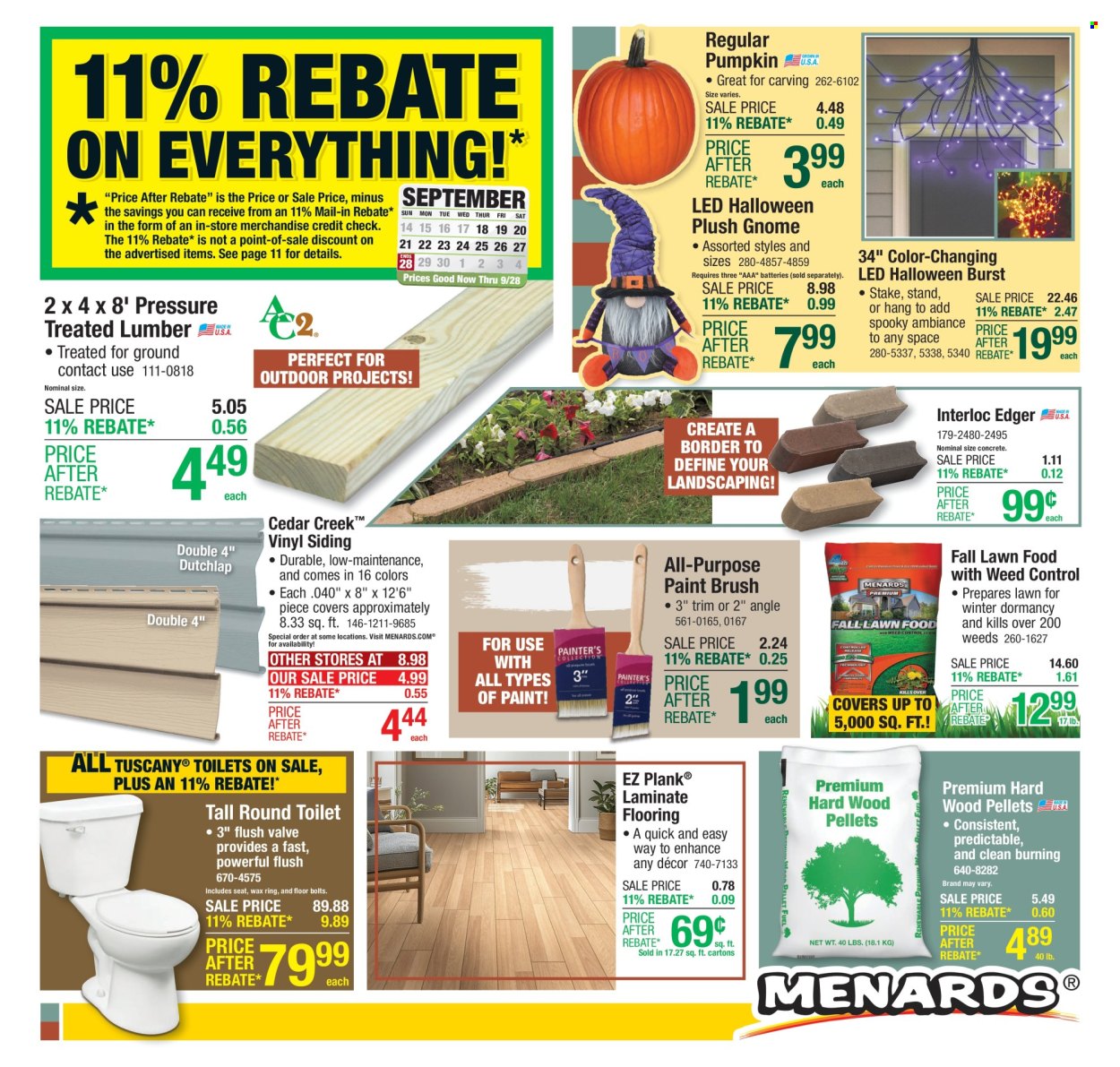 Menards ad - 09/18/2025 - 09/28/2025. Page 1