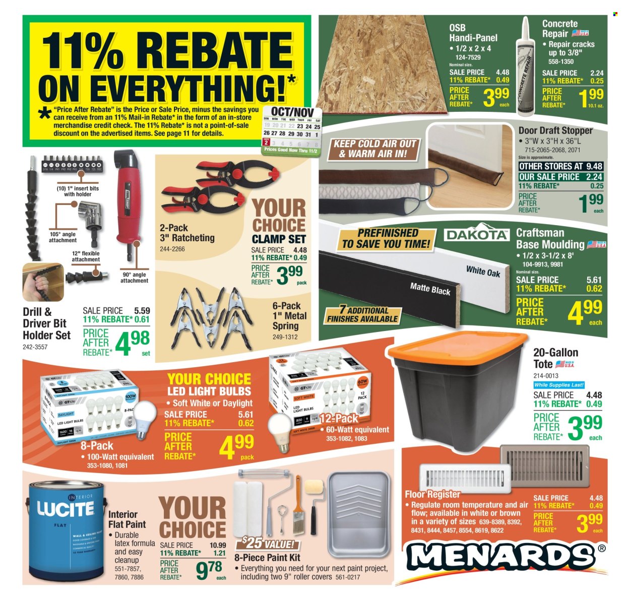 Menards ad - 10/23/2025 - 11/02/2025. Page 1
