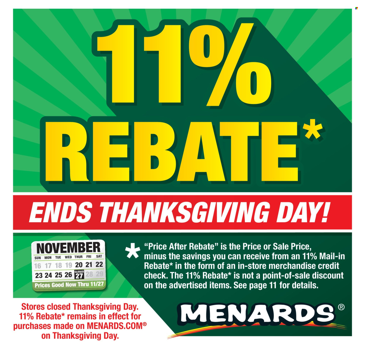 Menards ad - 11/20/2025 - 11/27/2025. Page 1