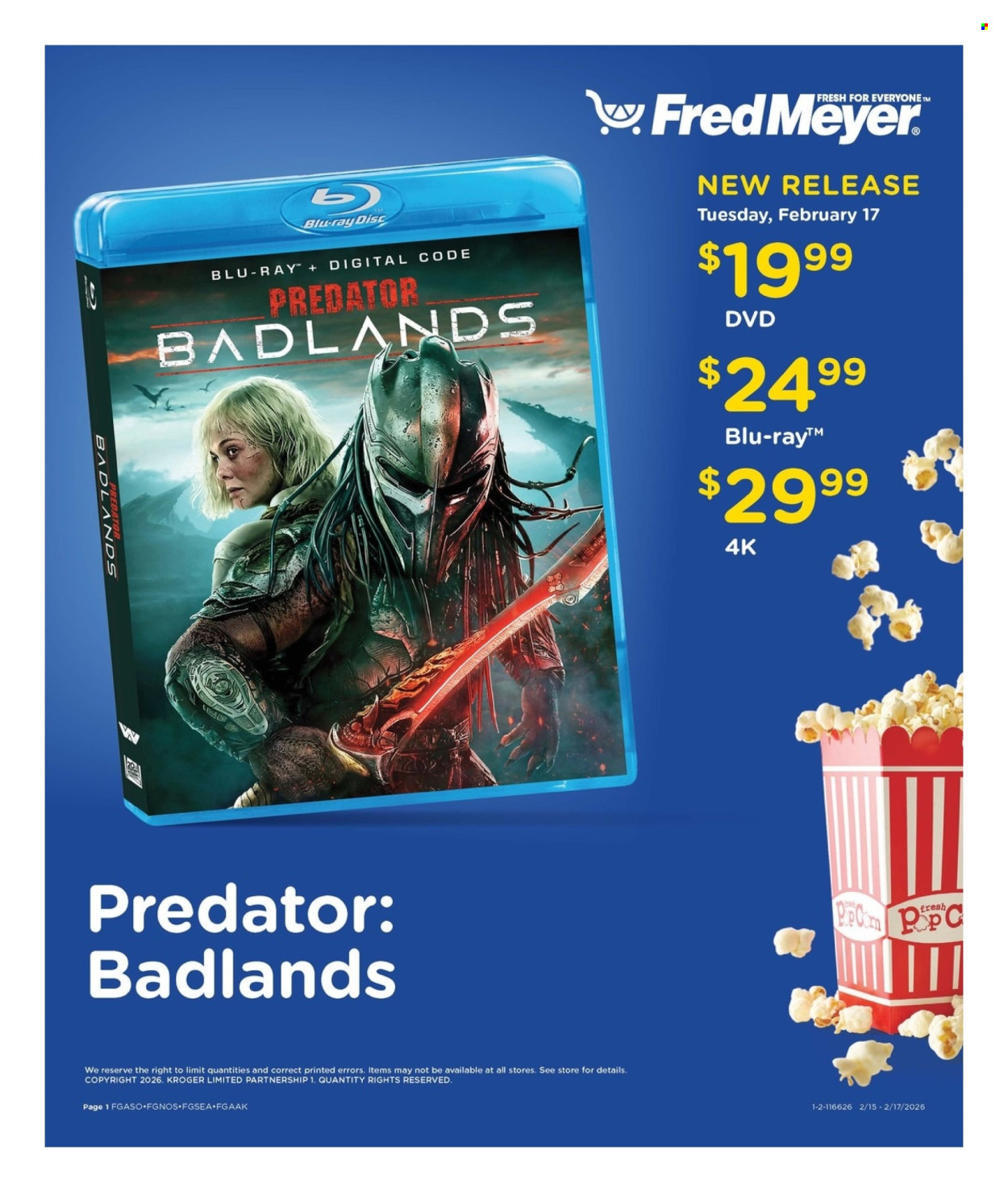 Fred Meyer ad - 02/15/2026 - 02/17/2026. Page 1