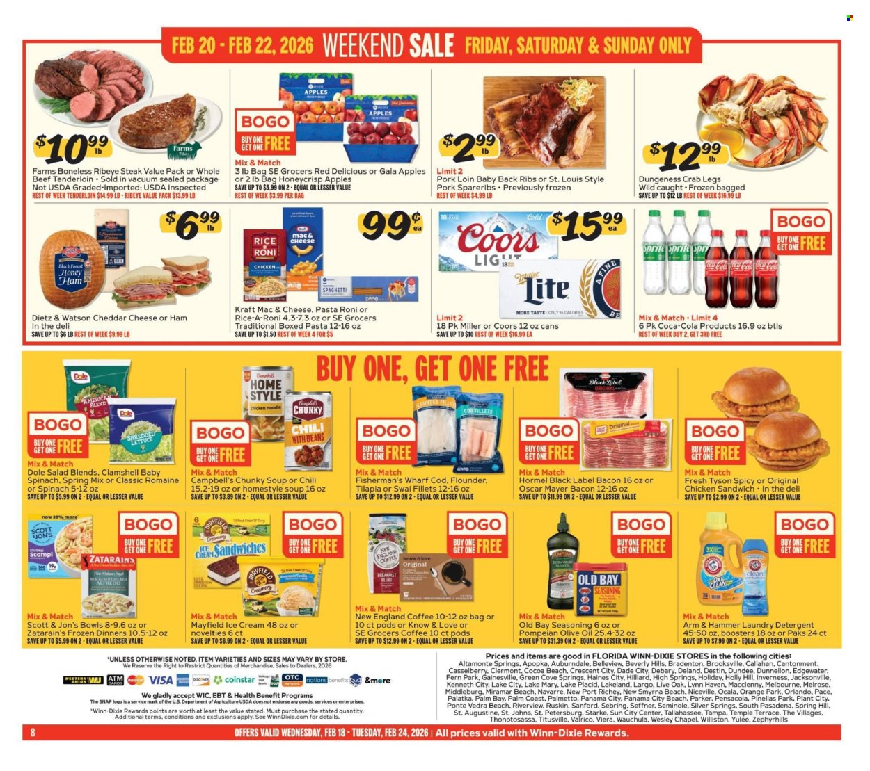 Winn Dixie ad - 02/18/2026 - 02/24/2026. Page 8