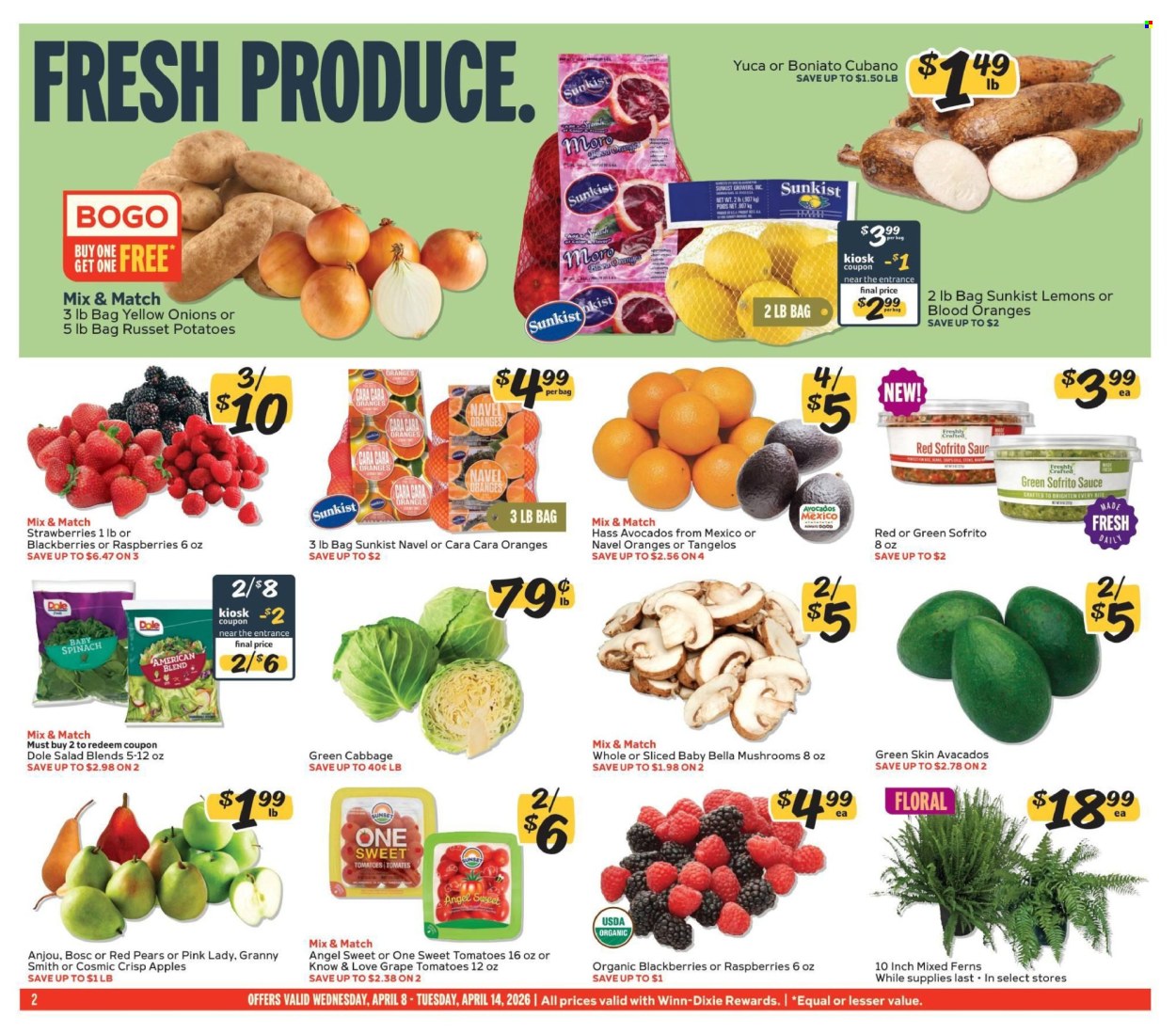 Winn Dixie ad - 04/08/2026 - 04/14/2026. Page 2