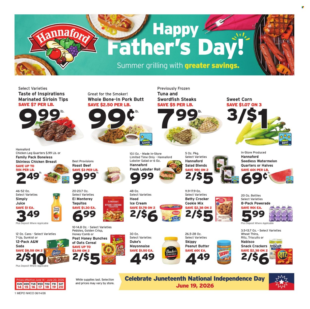 Hannaford ad - 06/14/2026 - 06/20/2026. Page 1