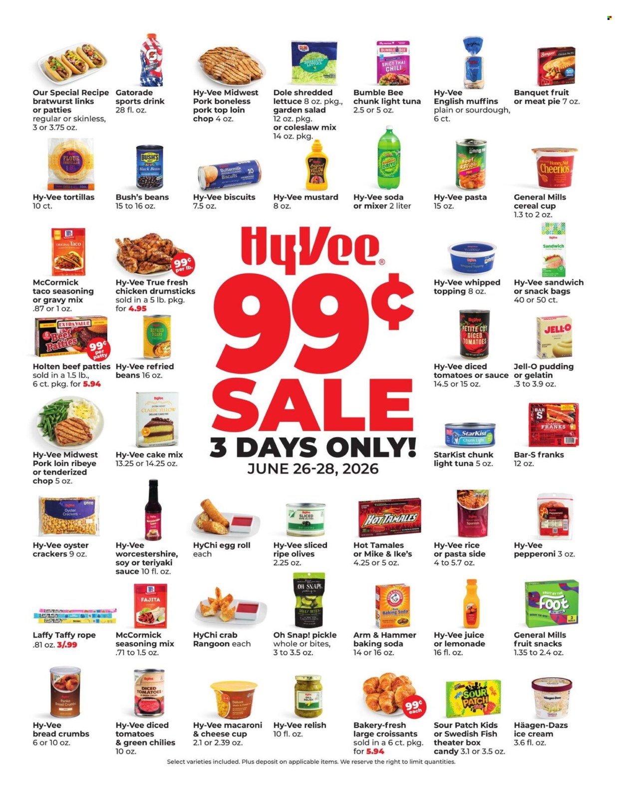 Hy-Vee ad - 06/26/2026 - 06/28/2026. Page 1