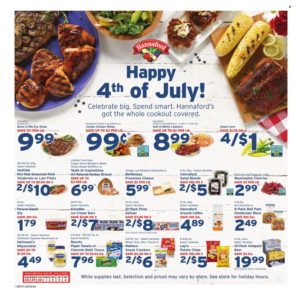 Hannaford ad - 06/28/2026 - 07/04/2026. Page 1