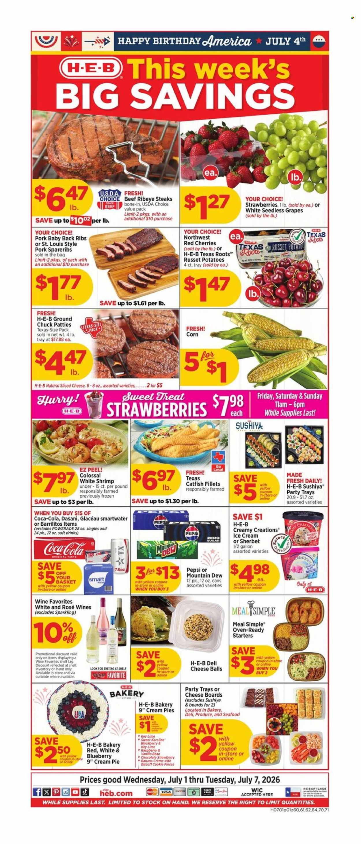 H-E-B ad - 07/01/2026 - 07/07/2026. Page 1