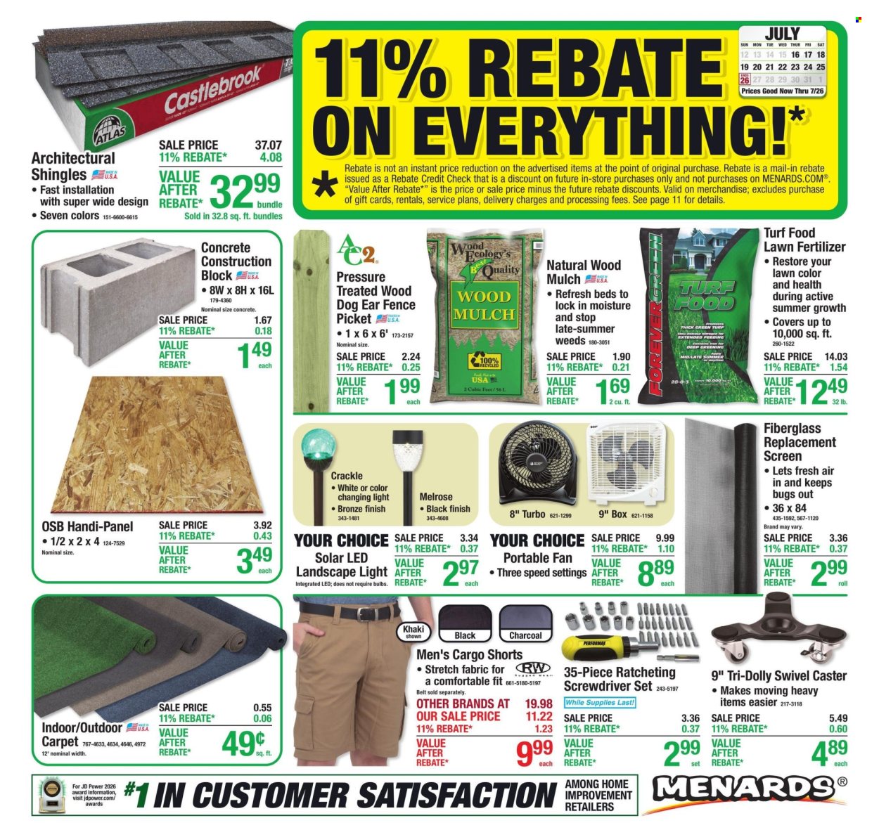 Menards ad - 07/16/2026 - 07/26/2026. Page 1