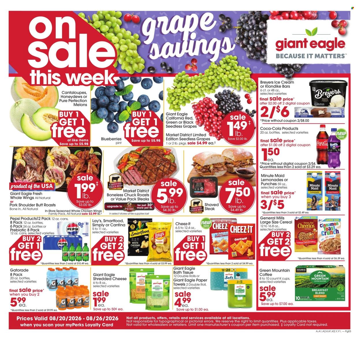 Giant Eagle ad - 08/20/2026 - 08/26/2026. Page 1