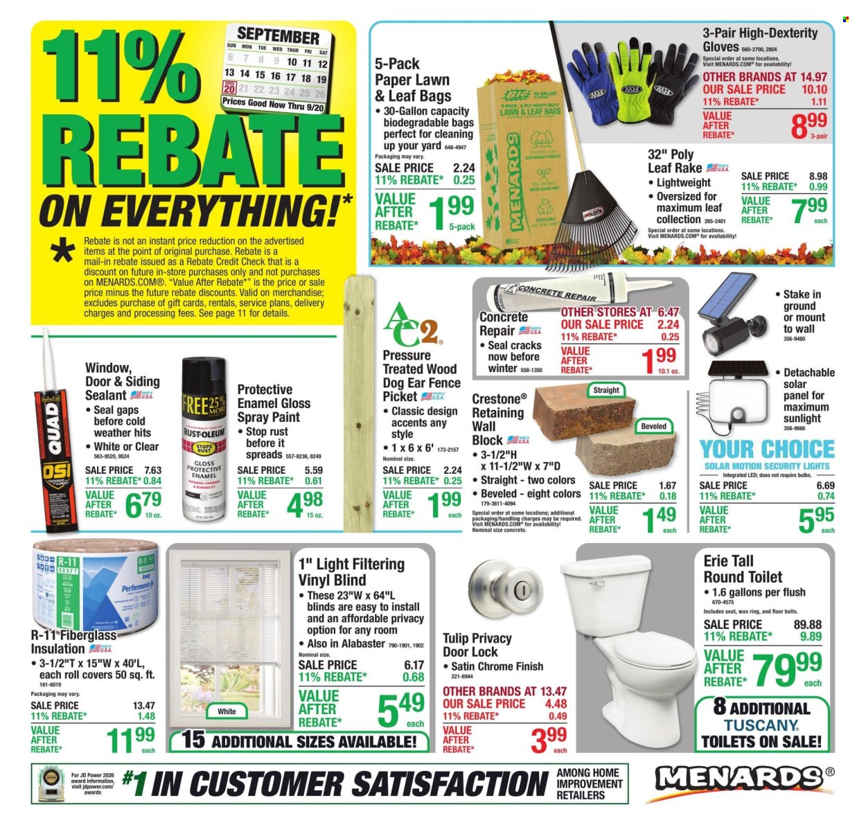 Menards ad - 09/10/2026 - 09/20/2026. Page 1