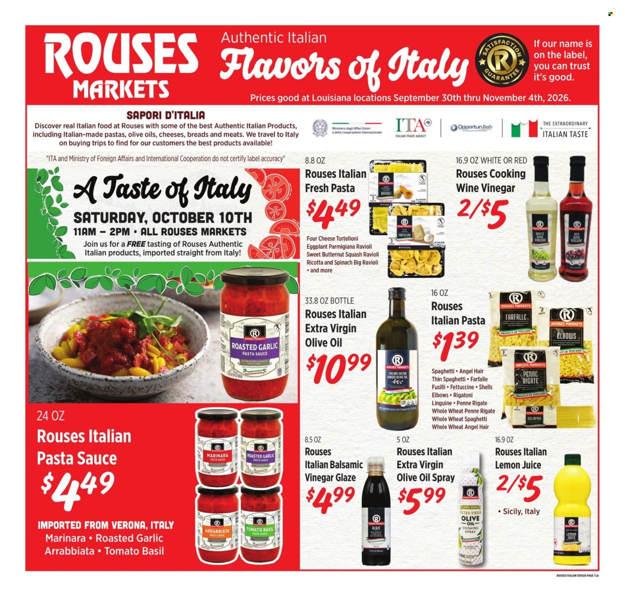 Rouses Markets ad - 09/30/2026 - 10/04/2026. Page 1