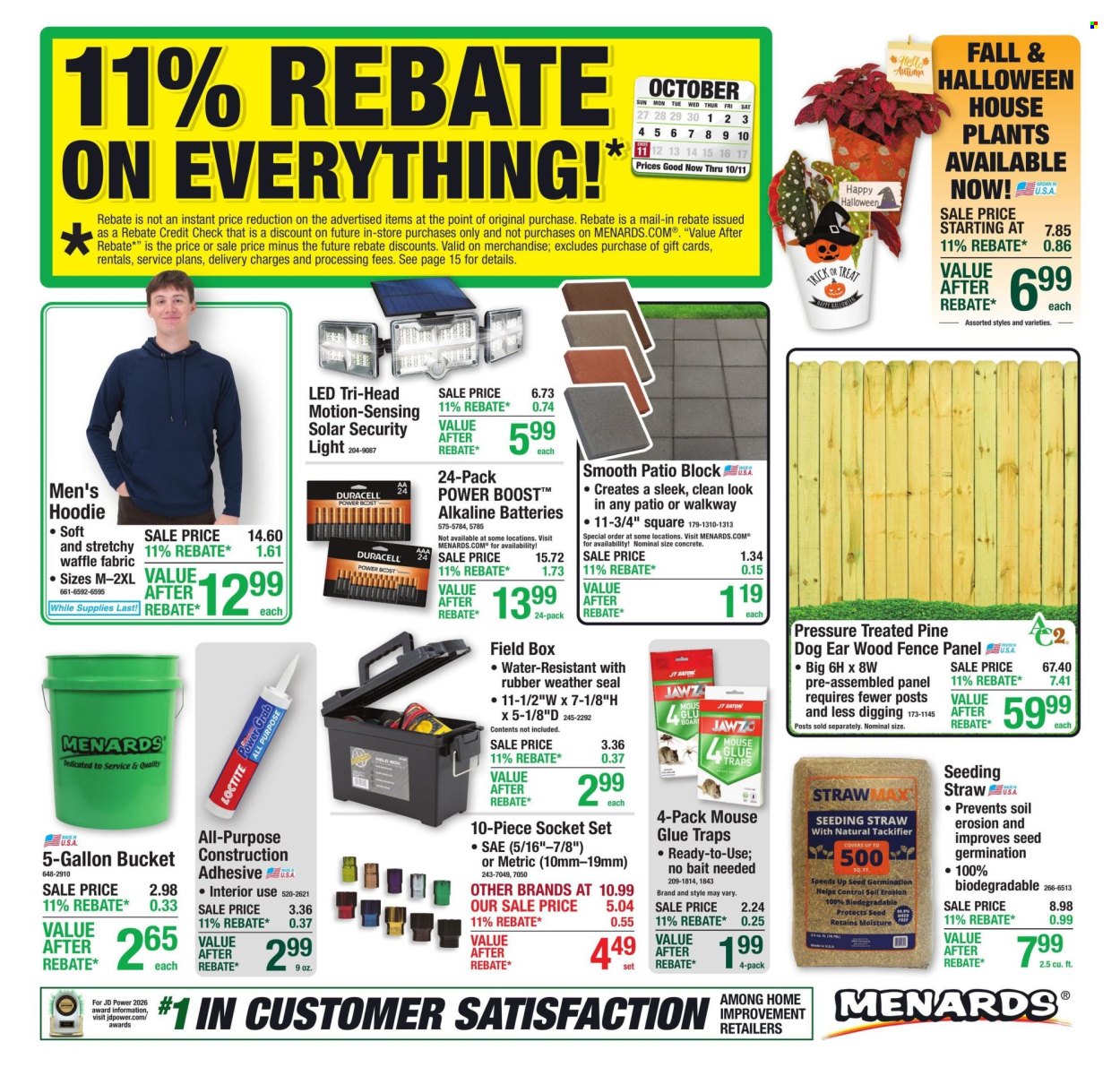 Menards ad - 10/01/2026 - 10/11/2026. Page 1