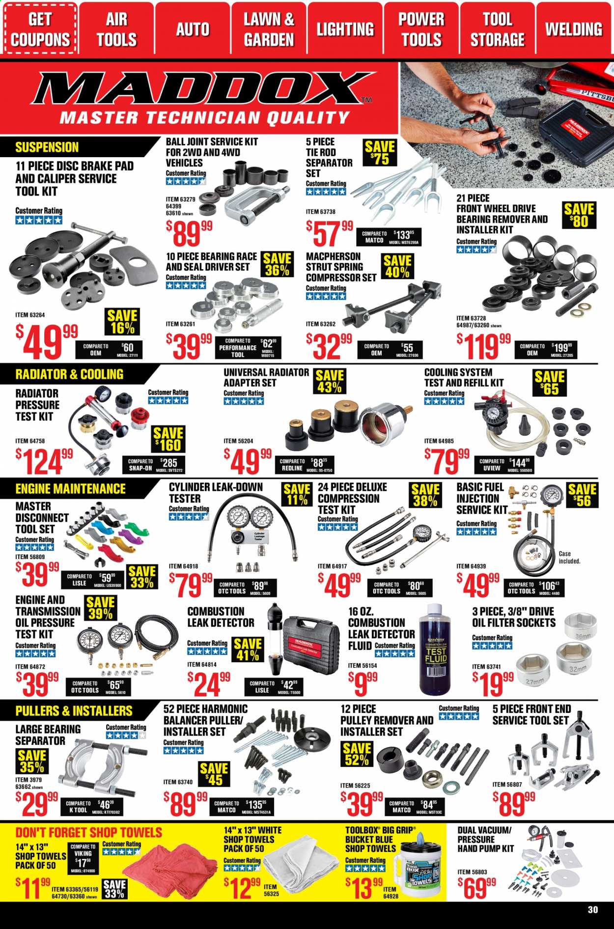 thumbnail - Harbor Freight Flyer - 01/01/2021 - 01/28/2021 - Sales products - adapter, vacuum cleaner, power tools, tool box, tool set, air compressor, pump, brake pad, oil filter. Page 30.