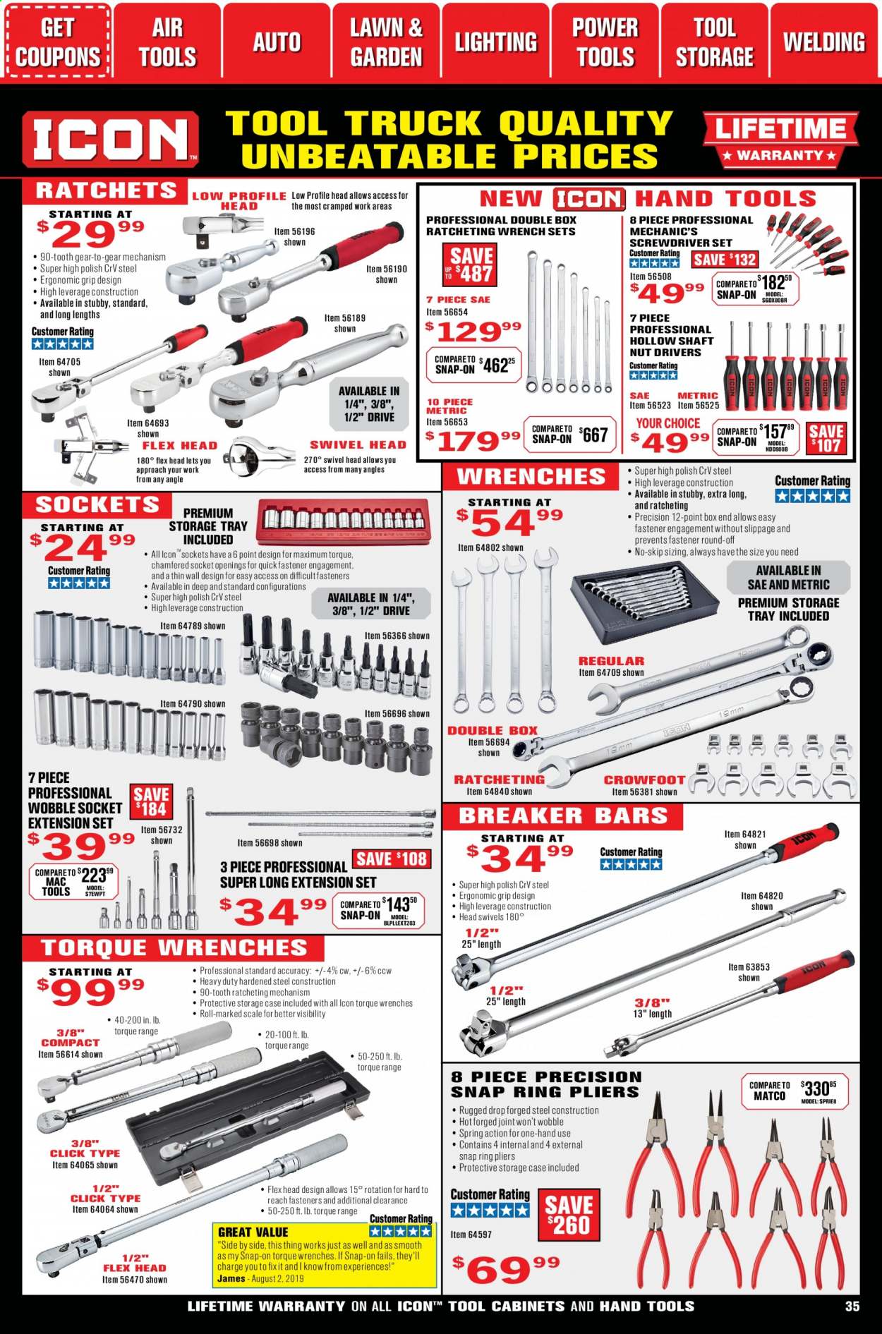 thumbnail - Harbor Freight Flyer - 01/01/2021 - 01/28/2021 - Sales products - tray, power tools, screwdriver, pliers, wrench, screwdriver set, torque wrench, hand tools, tool cabinets. Page 35.