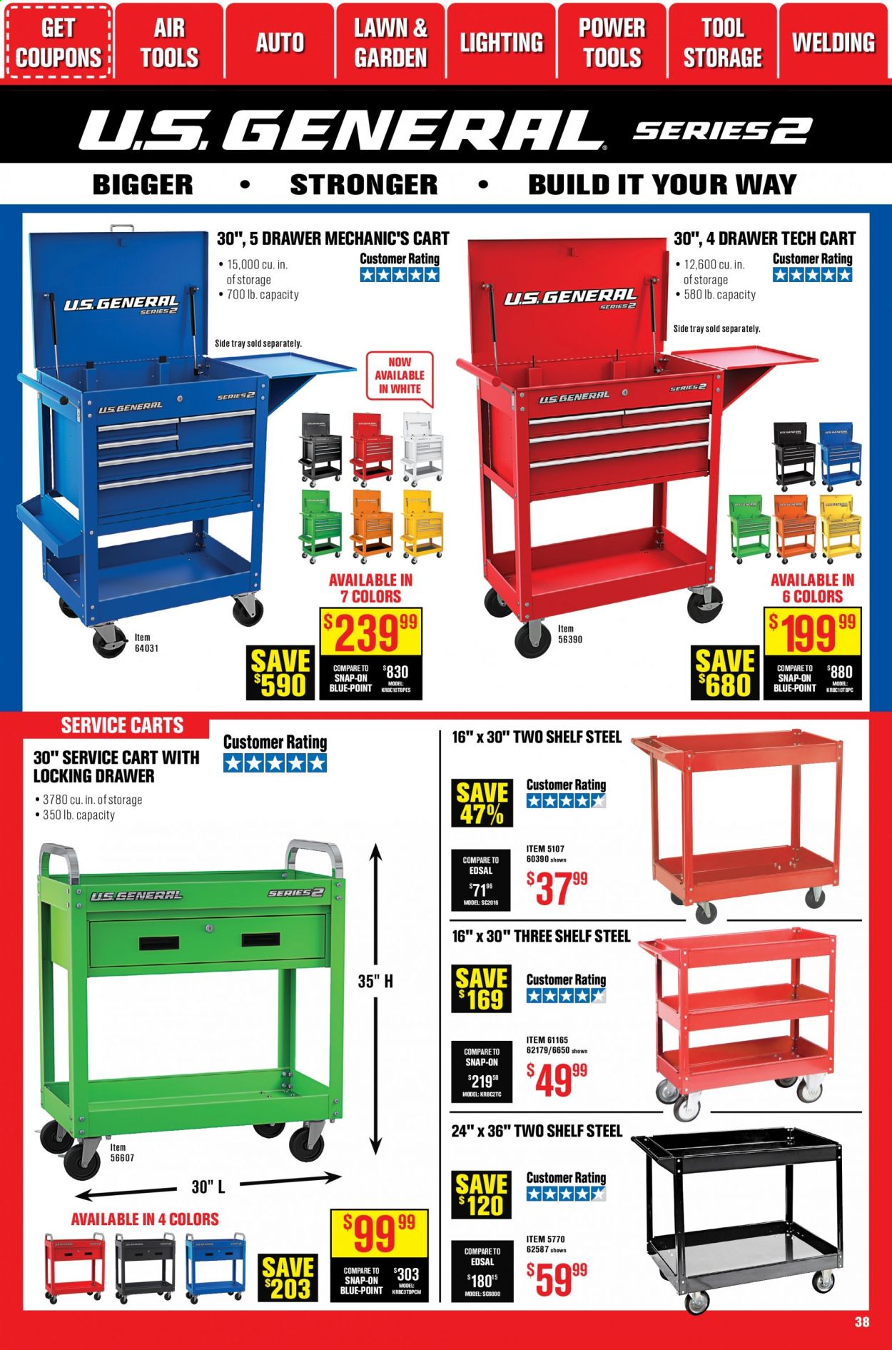 thumbnail - Harbor Freight Flyer - 01/01/2021 - 01/28/2021 - Sales products - power tools, cart. Page 38.