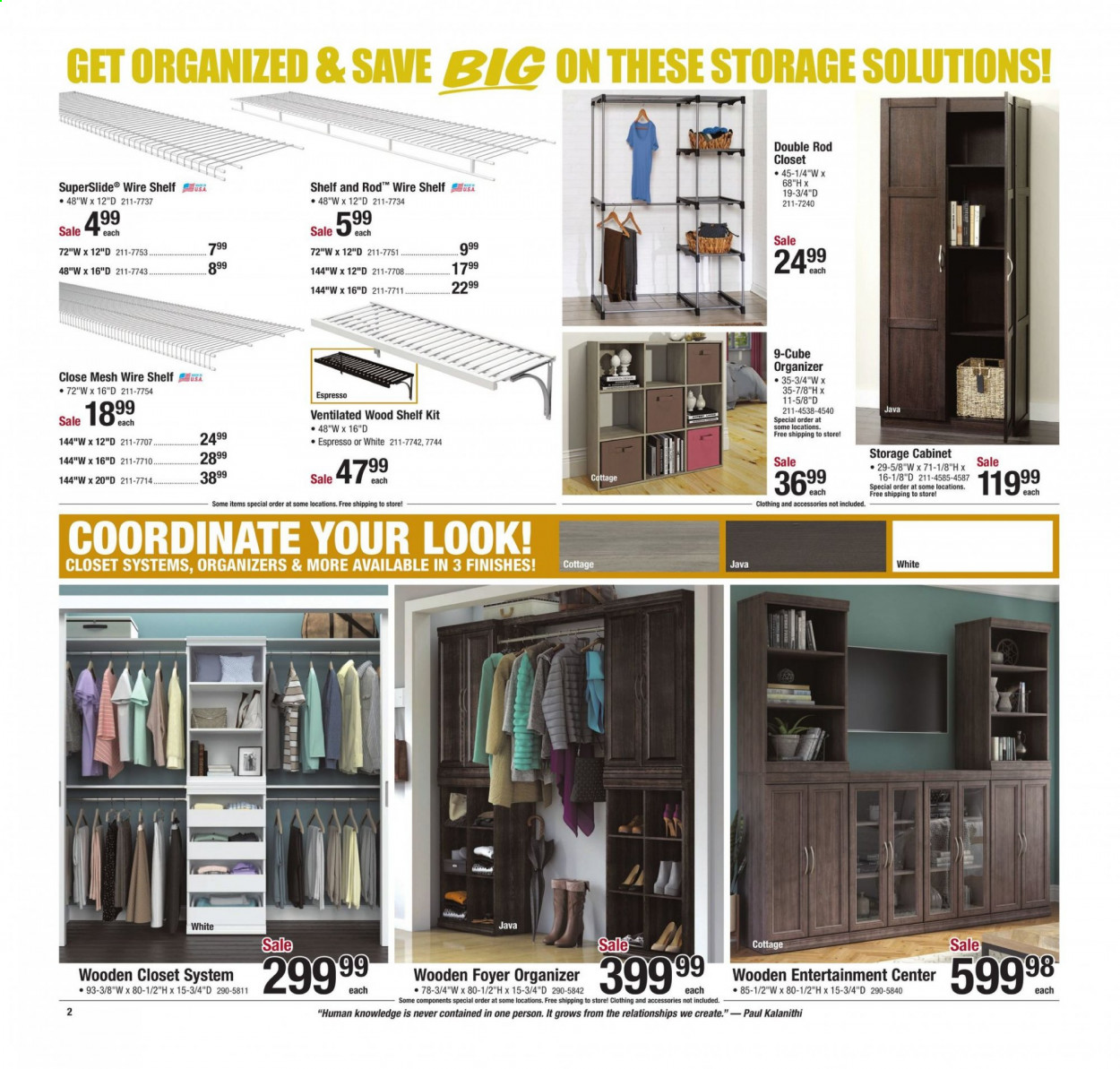 thumbnail - Menards Flyer - 12/29/2020 - 01/10/2021 - Sales products - cabinet, closet system, tool cabinets. Page 2.