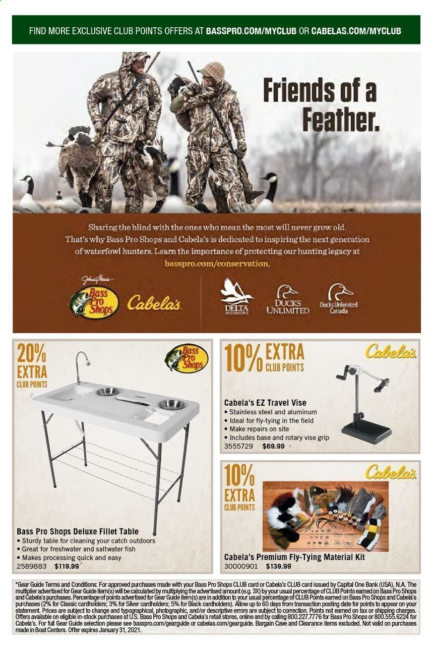 thumbnail - Cabela's Flyer - 01/01/2021 - 01/31/2021 - Sales products - Bass Pro. Page 4.