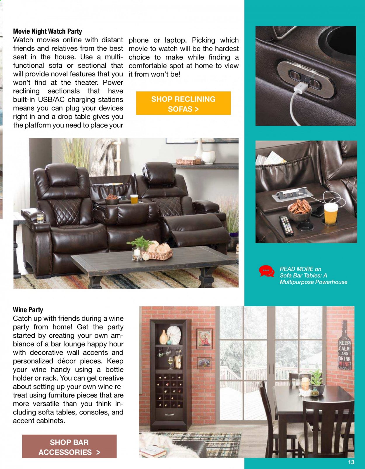 thumbnail - American Furniture Warehouse Flyer - 11/01/2020 - 01/31/2021 - Sales products - table, chair, accent chair, loveseat, sofa, bookcase, blanket, pillow, charcoal. Page 13.