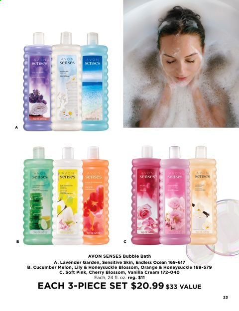 thumbnail - Avon Flyer - 01/05/2021 - 01/18/2021 - Sales products - bubble bath, Avon. Page 23.