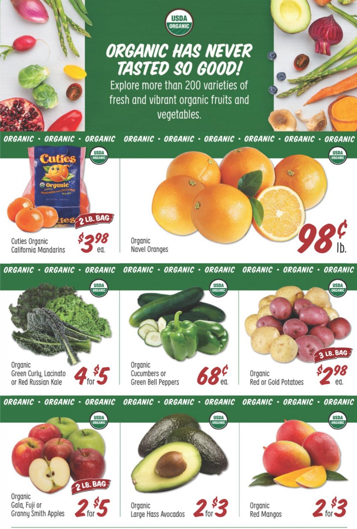thumbnail - Sprouts Flyer - 01/06/2021 - 01/12/2021 - Sales products - bell peppers, apples, oranges, mango, cucumber, mandarines. Page 4.