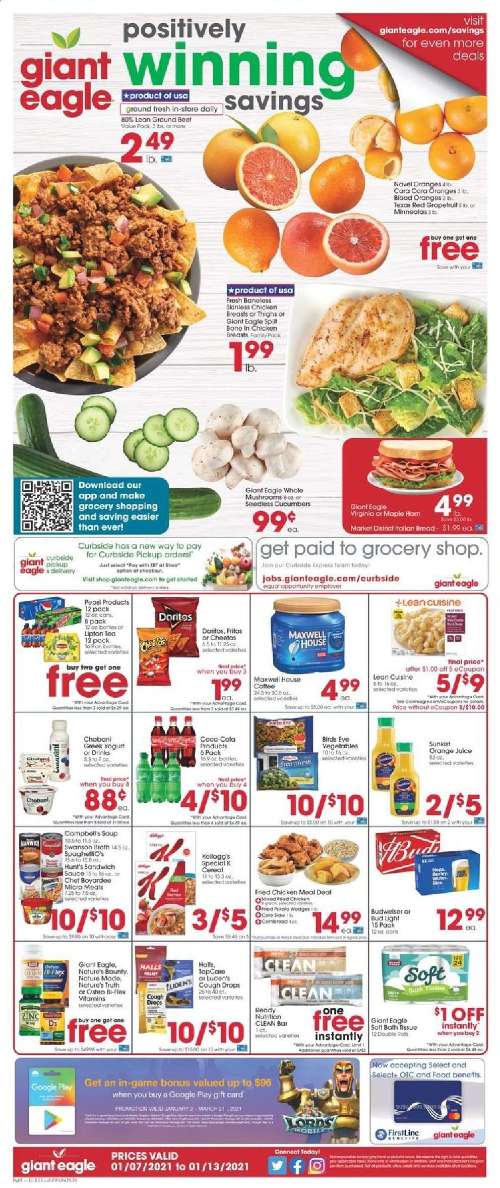 Giant Eagle ad - 01/07/2021 - 01/13/2021. Page 1