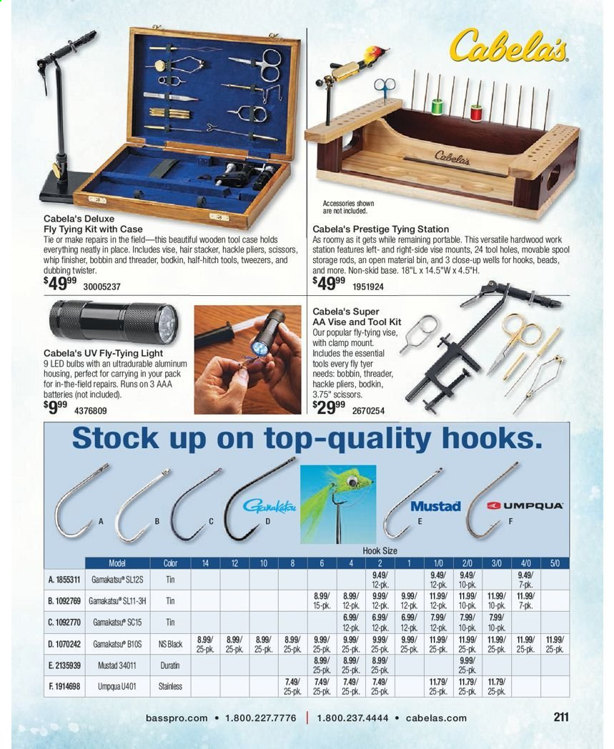 thumbnail - Cabela's Flyer - 01/15/2021 - 12/25/2021 - Sales products - LED bulb, pliers, tool set. Page 211.