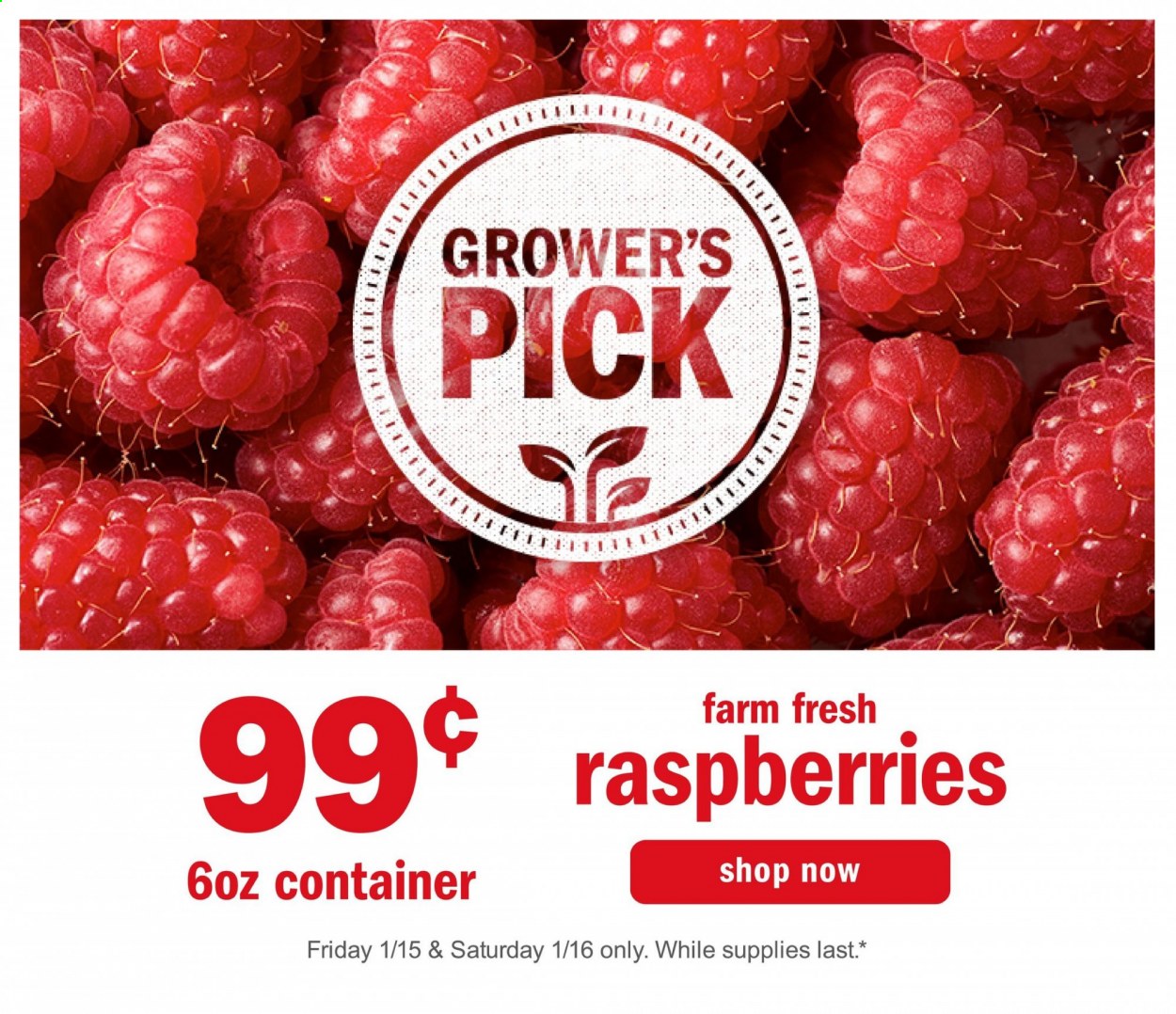 thumbnail - Meijer Flyer - 01/15/2021 - 01/16/2021 - Sales products - raspberries. Page 1.