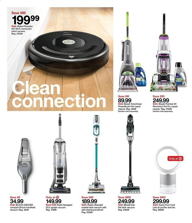 thumbnail - Target Flyer - 01/17/2021 - 01/23/2021 - Sales products - cleaner, air purifier, Dyson, Bissell, Roomba, vacuum cleaner, iRobot, Black & Decker, robot vacuum. Page 23.