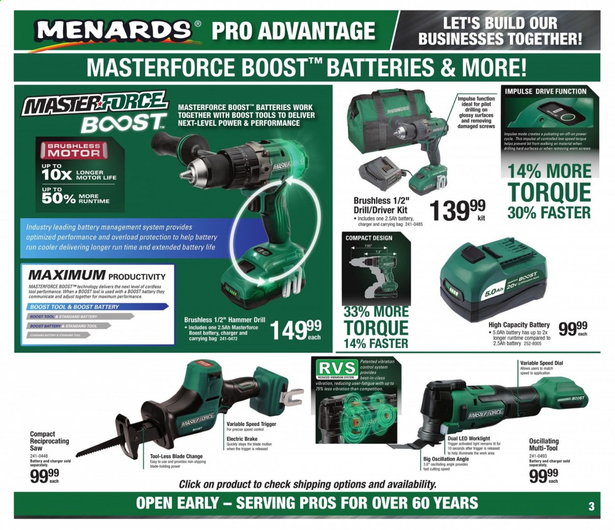 thumbnail - Menards Flyer - 01/17/2021 - 01/31/2021 - Sales products - Pilot, drill, hammer, saw, reciprocating saw. Page 4.