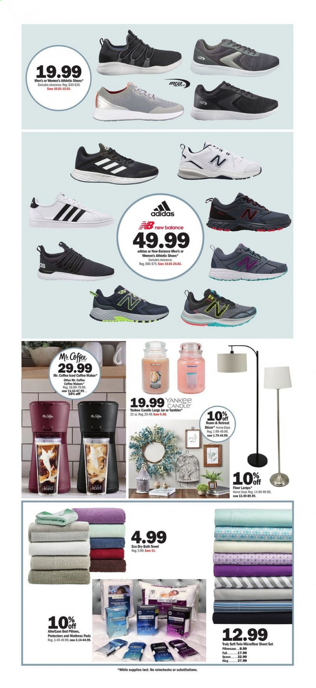 thumbnail - Meijer Flyer - 01/24/2021 - 01/30/2021 - Sales products - Adidas, New Balance, shoes, athletic shoes, iced coffee, TRULY, tumbler, candle, Yankee Candle, pillow, pillowcase, mattress protector, bath towel, towel, coffee machine. Page 16.