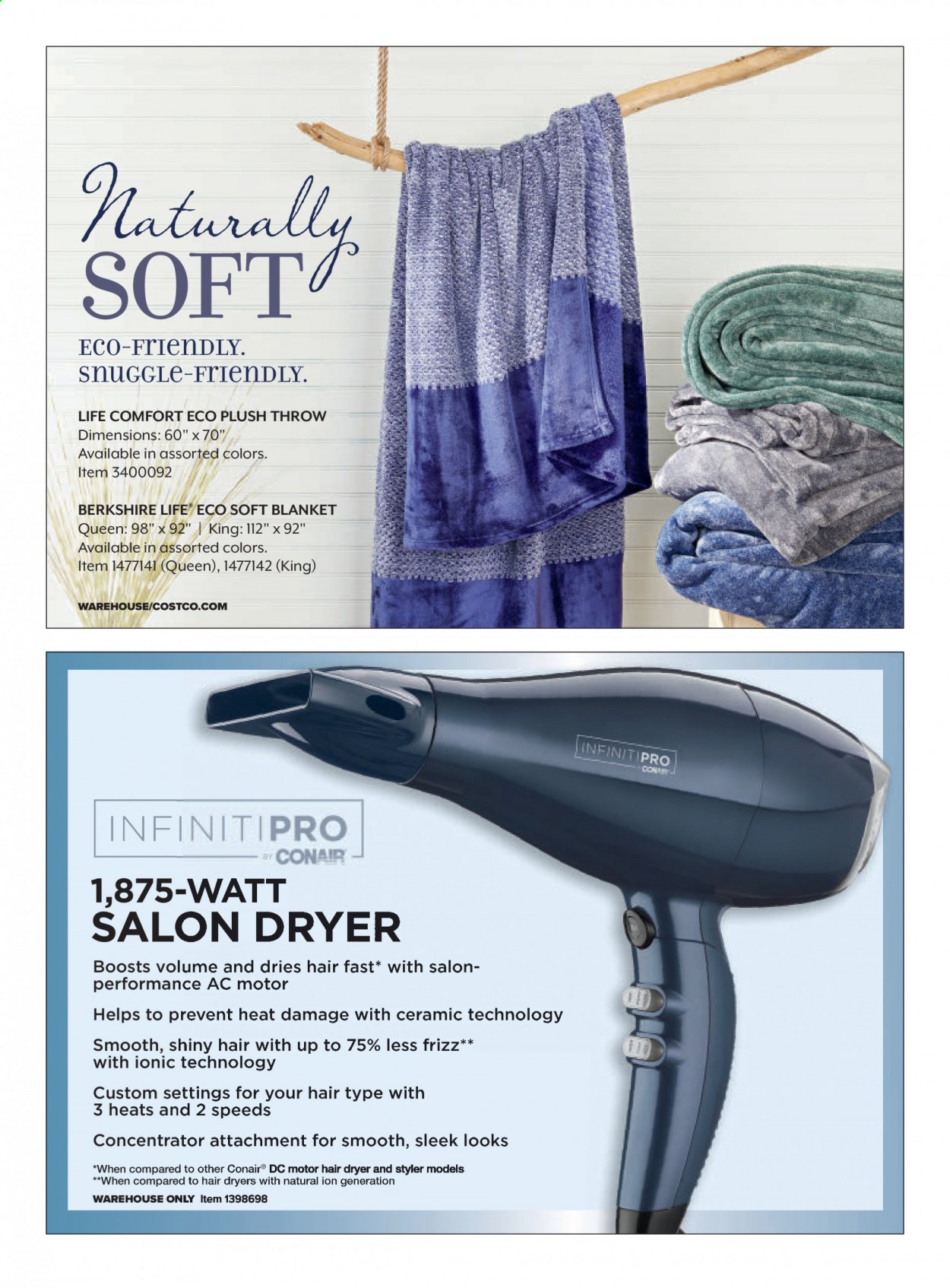 thumbnail - Costco Flyer - 02/01/2021 - 02/28/2021 - Sales products - Snuggle, blanket, hair dryer. Page 47.