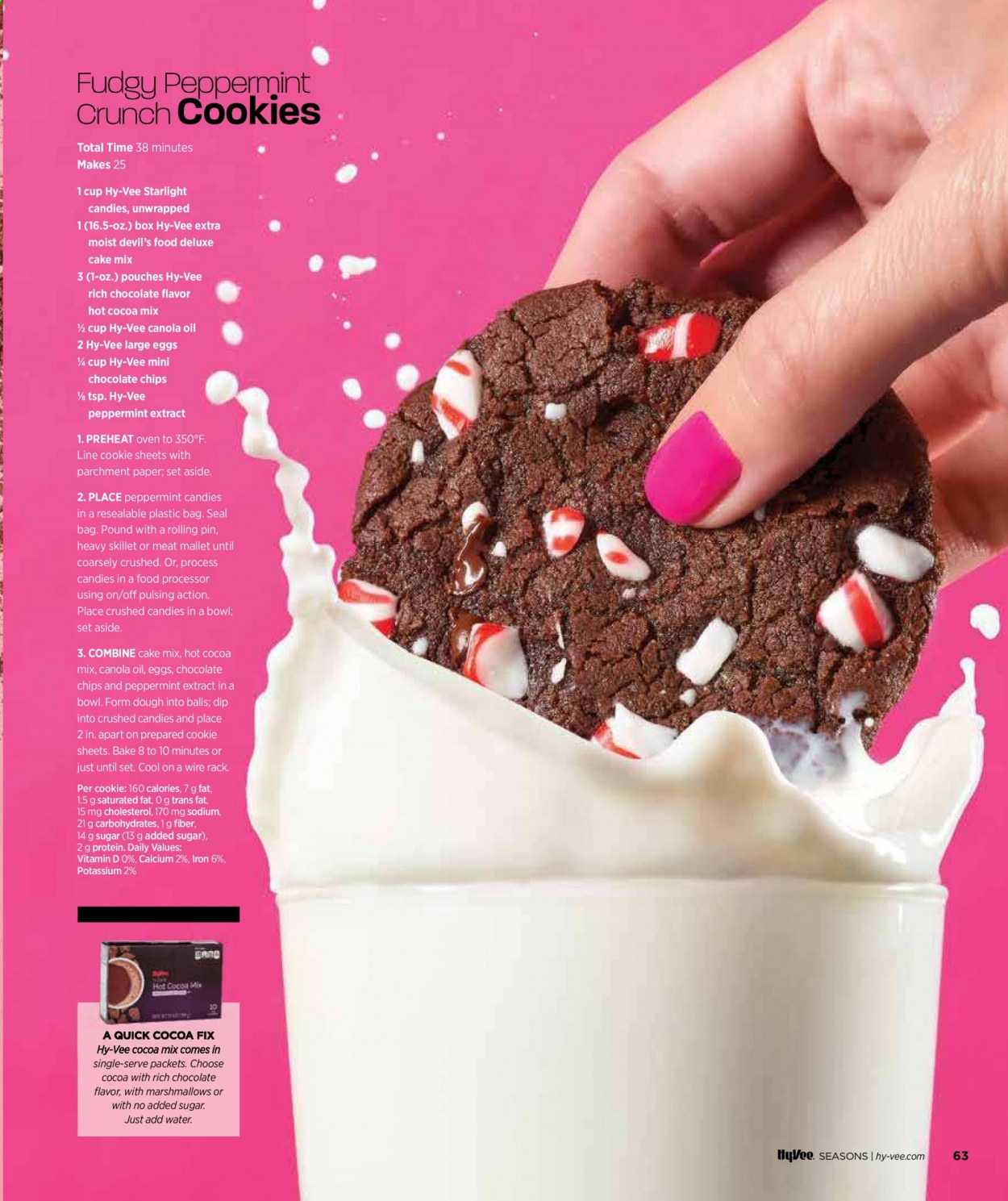 thumbnail - Hy-Vee Flyer - 02/01/2021 - 02/28/2021 - Sales products - cake mix, pancakes, large eggs, dip, marshmallows, popcorn, canola oil, hot cocoa, mug, pin, paper, food processor, calcium. Page 67.