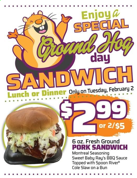 thumbnail - County Market Flyer - 02/02/2021 - 02/02/2021 - Sales products - sandwich, sauce, BBQ sauce, ground pork. Page 1.