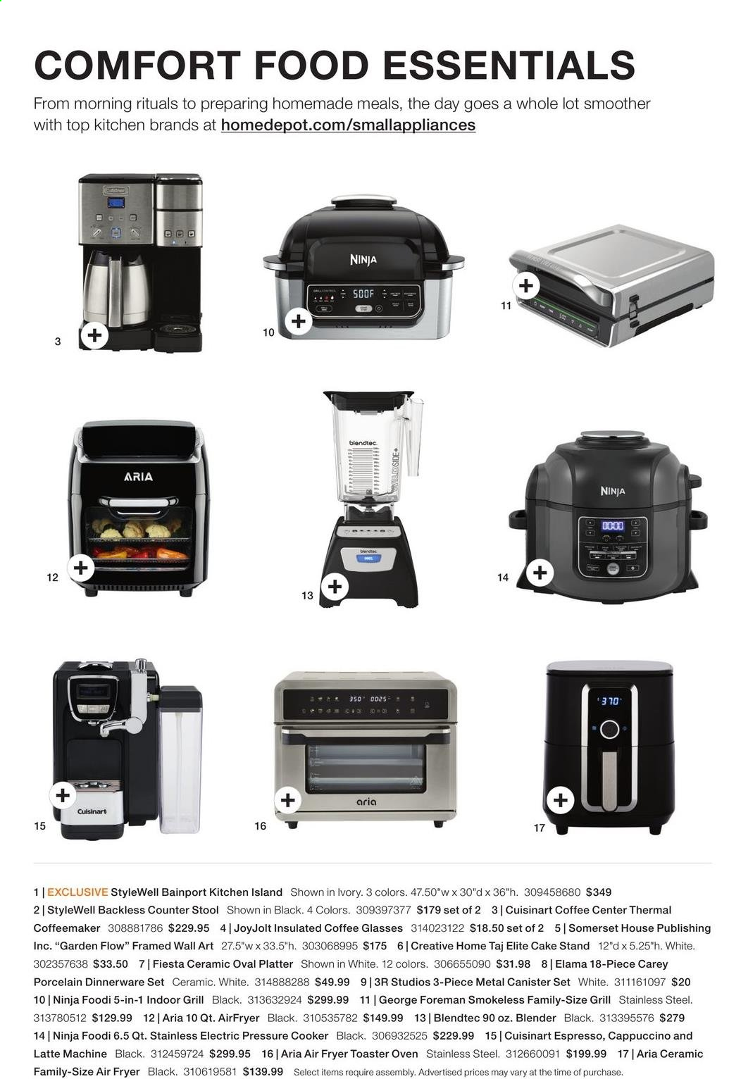 thumbnail - The Home Depot Flyer - 02/08/2021 - 03/07/2021 - Sales products - cake stand, dinnerware set, pressure cooker, canister, Cuisinart, blender, air fryer, stool, grill. Page 21.