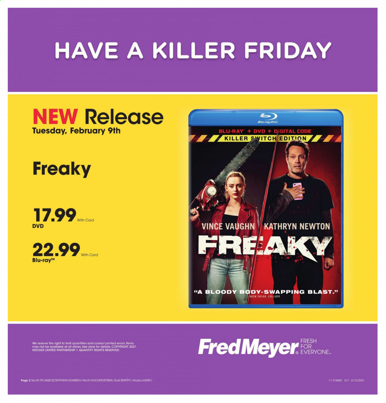 thumbnail - Fred Meyer Flyer - 02/09/2021 - 02/12/2021 - Sales products - DVD, Blu-ray. Page 2.