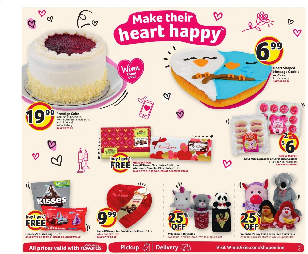 thumbnail - Winn Dixie Flyer - 02/10/2021 - 02/16/2021 - Sales products - cupcake, cake, Hershey's, cookies, white chocolate, chocolate, Limoncello. Page 7.