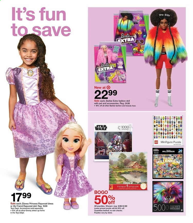 thumbnail - Target Flyer - 02/14/2021 - 02/20/2021 - Sales products - Disney, Barbie, dress, doll, puzzle, minifigure, princess. Page 18.