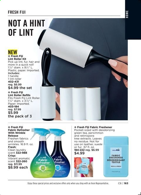 thumbnail - Avon Flyer - 02/16/2021 - 03/01/2021 - Sales products - Avon, refresher, paper, lint roller. Page 163.