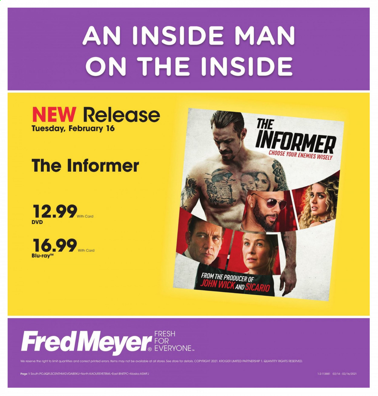 thumbnail - Fred Meyer Flyer - 02/16/2021 - 02/16/2021 - Sales products - DVD. Page 1.