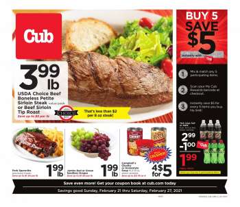 Cub Foods Flyer - 02.21.2021 - 02.27.2021.