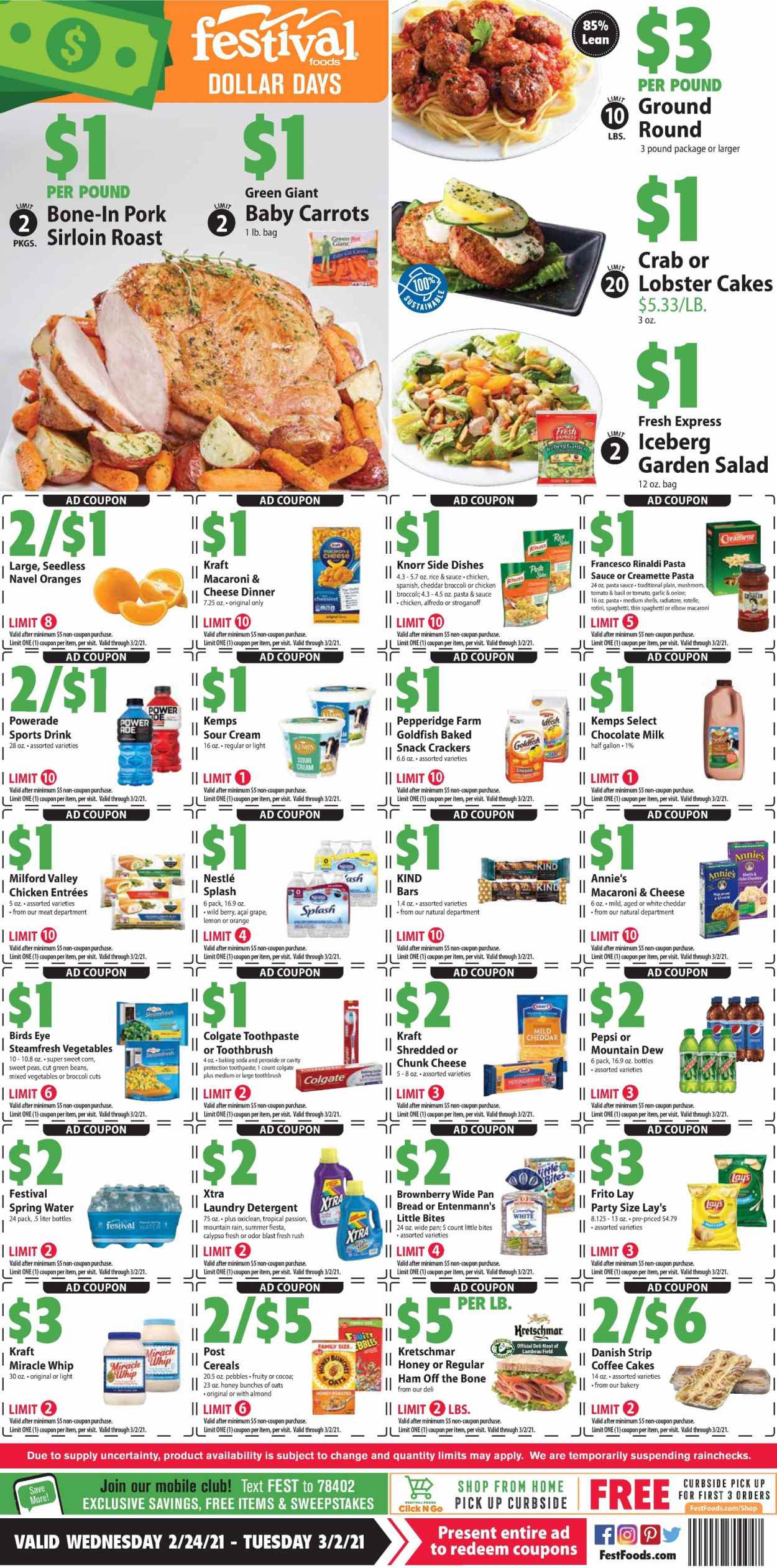 Festival Foods ad - 02/24/2021 - 03/02/2021. Page 1
