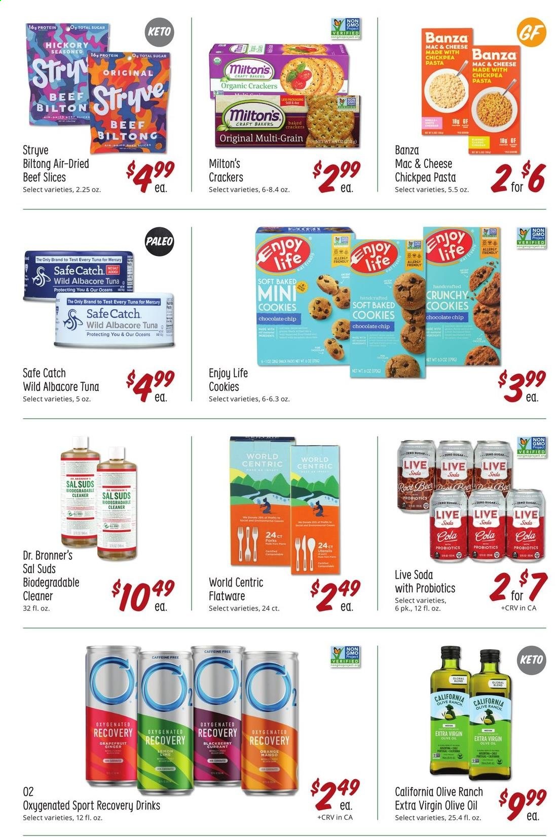 thumbnail - Sprouts Flyer - 02/24/2021 - 03/30/2021 - Sales products - ginger, oranges, tuna, macaroni & cheese, mango, cookies, crackers, sugar, pasta, extra virgin olive oil, olive oil, soda, Bakers, probiotics. Page 11.