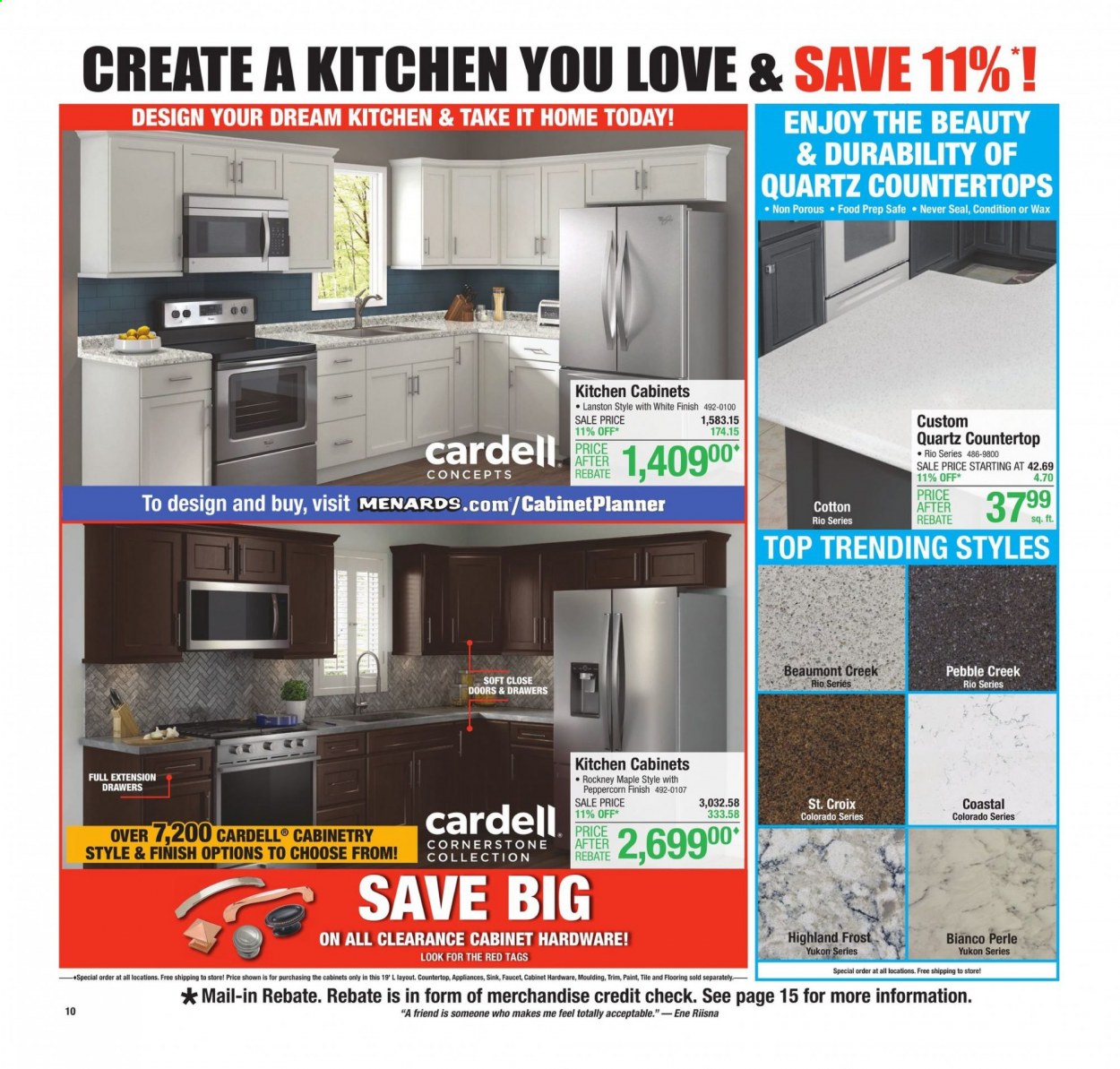 thumbnail - Menards Flyer - 02/28/2021 - 03/06/2021 - Sales products - faucet, kitchen cabinet, cabinet, flooring, moulding, door. Page 12.