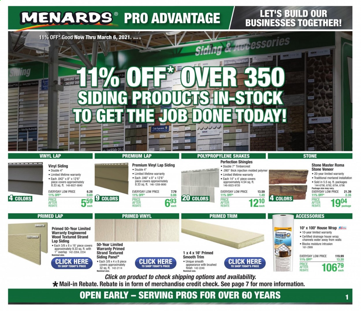 Menards ad - 02/28/2021 - 03/06/2021. Page 1