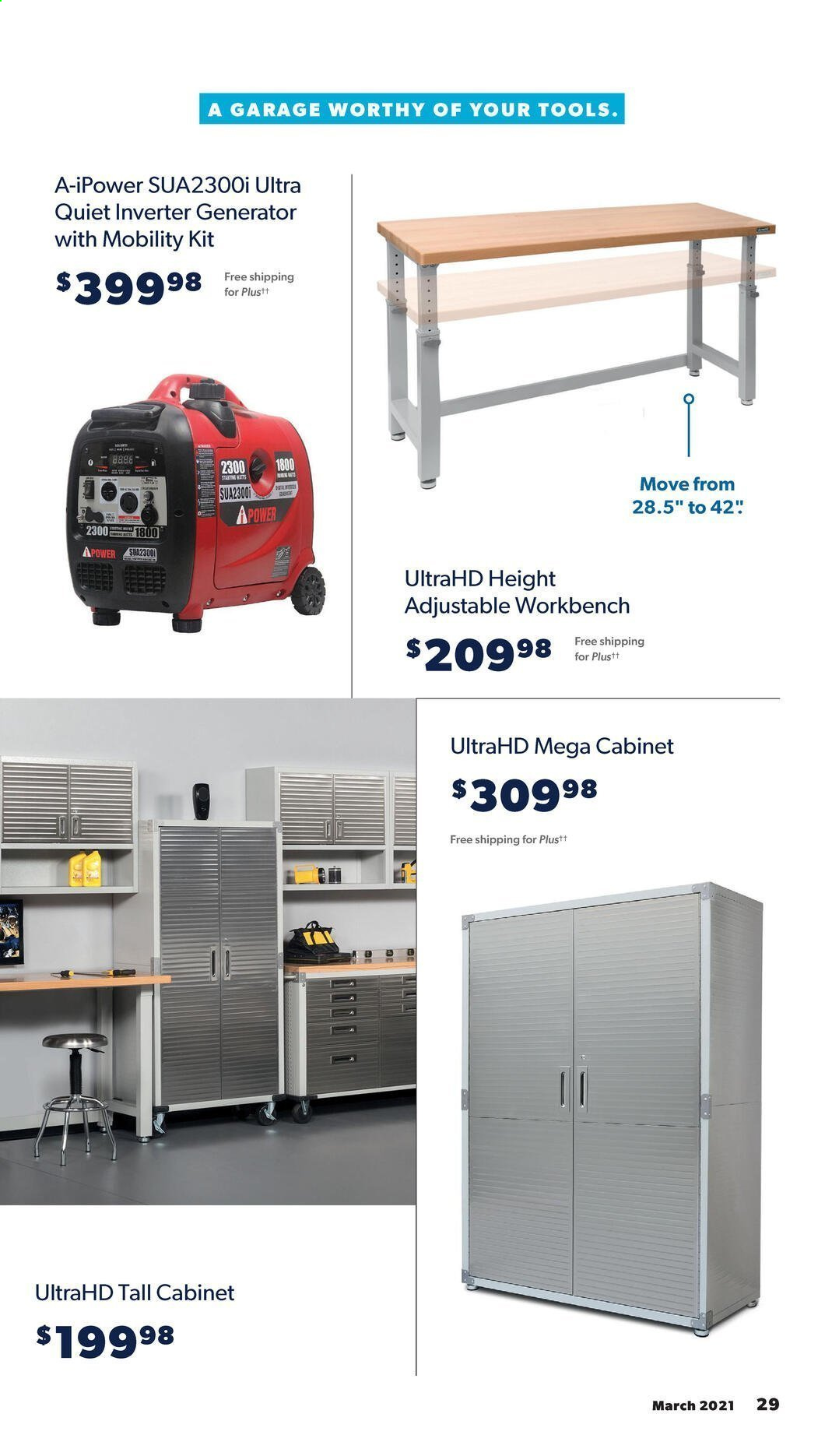 thumbnail - Sam's Club Flyer - 03/03/2021 - 03/28/2021 - Sales products - cabinet, work bench, inverter generator, generator. Page 29.