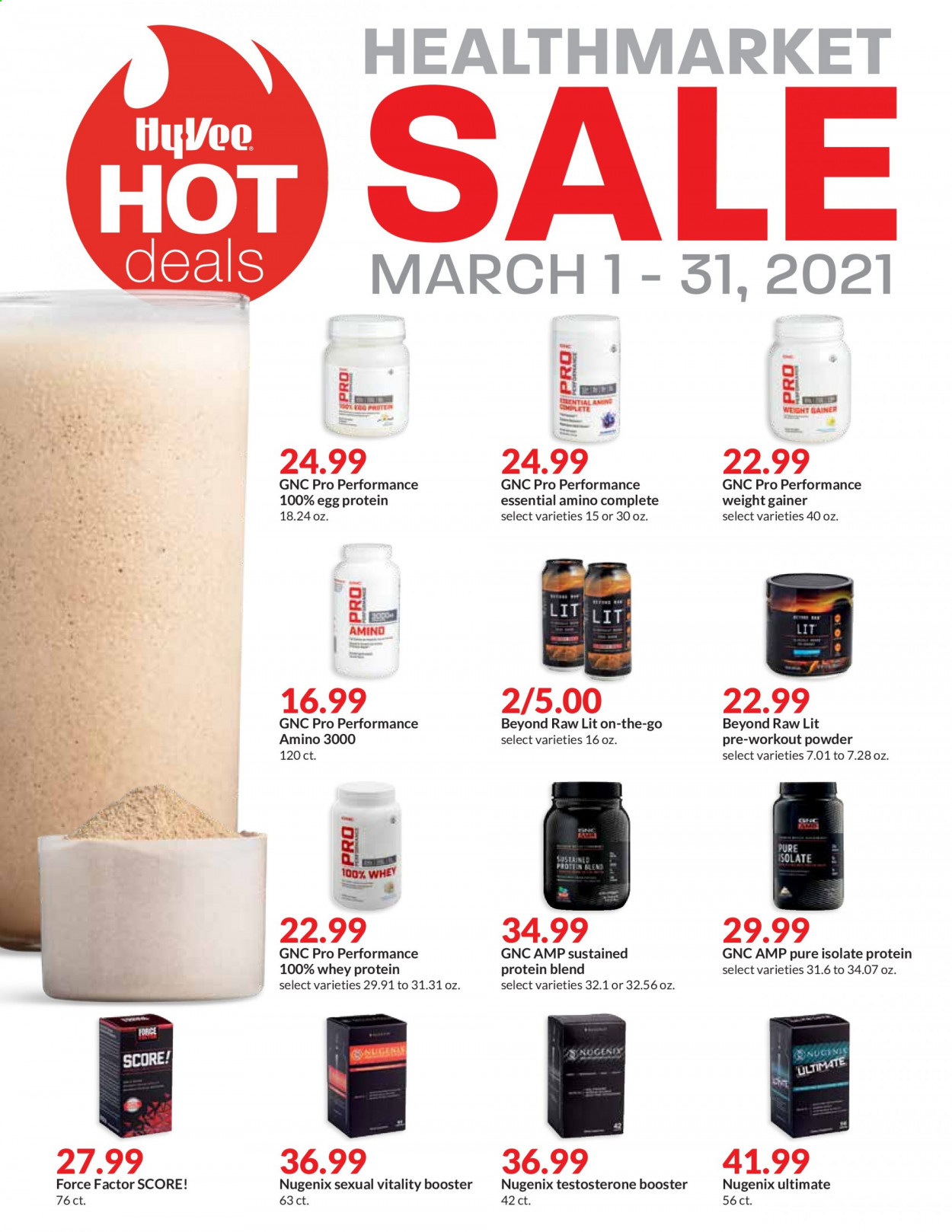 thumbnail - Hy-Vee Flyer - 03/01/2021 - 03/31/2021 - Sales products - eggs, whey protein. Page 1.