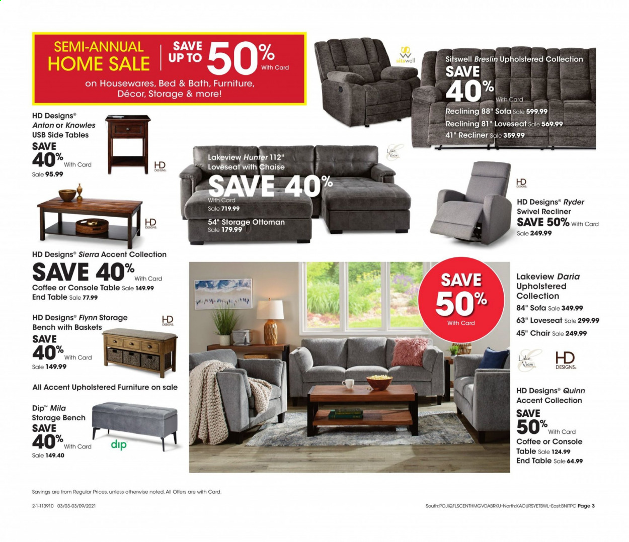 thumbnail - Fred Meyer Flyer - 03/03/2021 - 03/09/2021 - Sales products - dip, coffee, basket, recliner chair. Page 3.